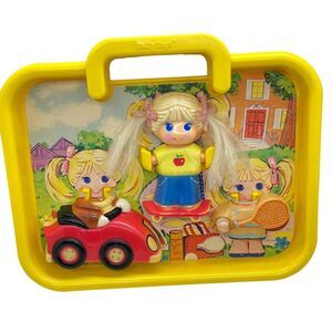 Dolly Pops Doll Set Outdoor Playtime 1979 Retro Skateboard Car Tennis Carry Case